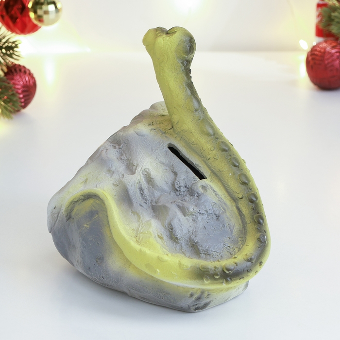 Новый год. Символ 2025. Копилка Новый год. Символ 2025. Копилка "Змея на камне" 12х16х16см