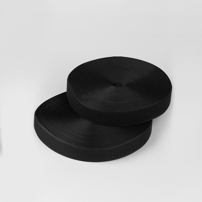 Липучка, 40 мм × 25 ± 1 м, цвет чёрный Липучка, 40 мм × 25 ± 1 м, цвет чёрный