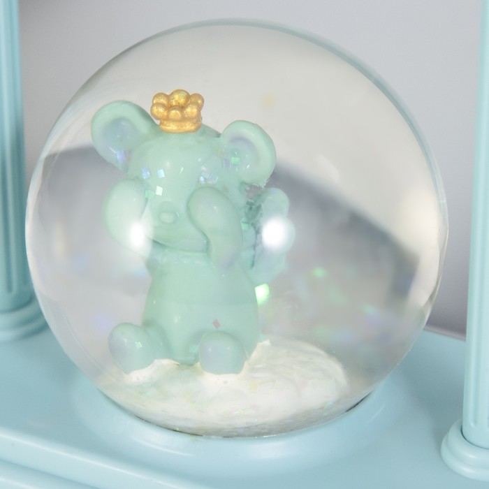 Ночник музыкальный Ночник музыкальный "Снежный шар" 5хLED от батареек 3ААА голубой 6,5х11х21см RISALUX