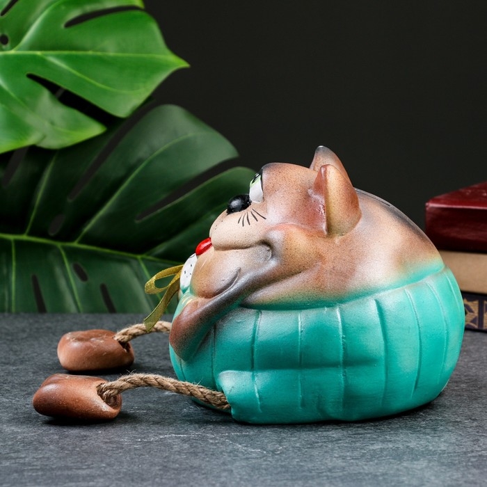 Копилка Копилка "Рыжий кот с колбасой" 17см