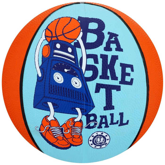 Баскетбольный мяч ONLYTOP «Робот», клееный, 8 панелей, р. 3, резина, резиновая камера Баскетбольный мяч ONLYTOP «Робот», клееный, 8 панелей, р. 3, резина, резиновая камера