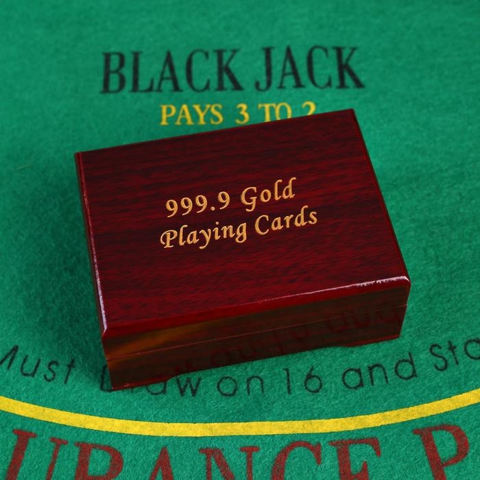 Карты игральные пластиковые  Карты игральные пластиковые "100 долларов", 54 шт, 30 мкм, 8.5 x 4,5 см, в шкатулке