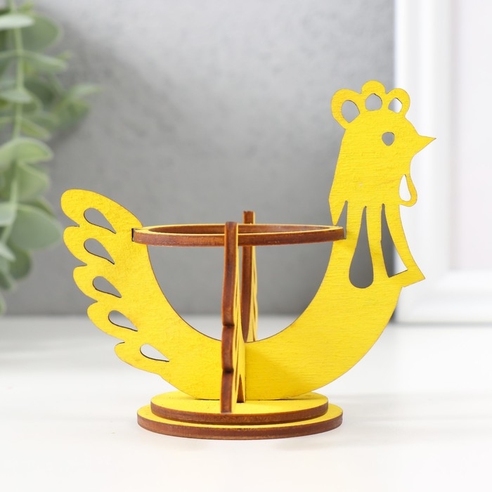 Подставка Пасхальная Подставка Пасхальная "Курочка" 9,5х8,5х8,3 см (набор 5 деталей) жёлтый