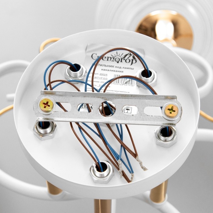 Люстра потолочная Жаклин 5хE27 40Вт Белый, золото