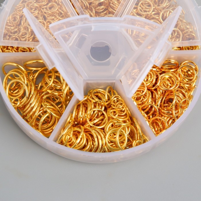Кольца зажимные металл в шкатулке Кольца зажимные металл в шкатулке "Золото" 880 шт 8х8х2 см