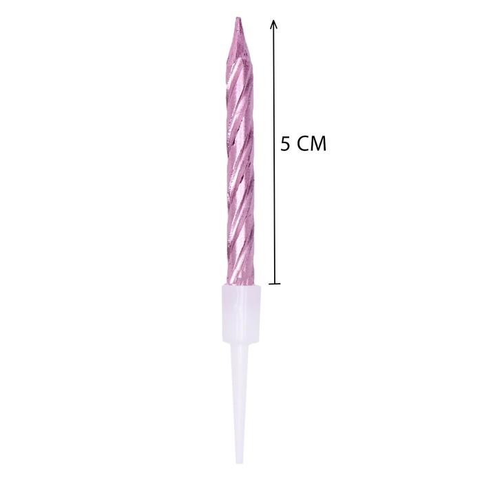 Набор свечи в торт  Набор свечи в торт "Спираль", 200шт, 5 см, розовое золото