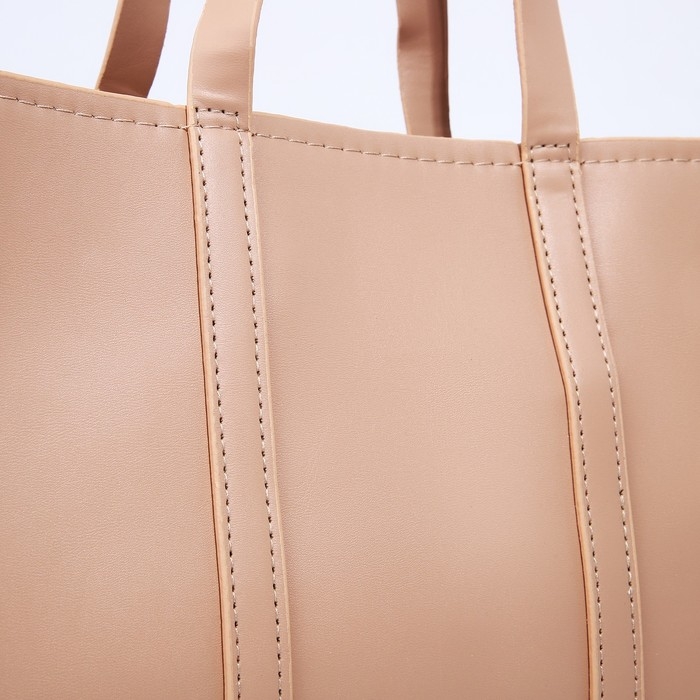 Сумка женская тоут на молнии, цвет бежевый