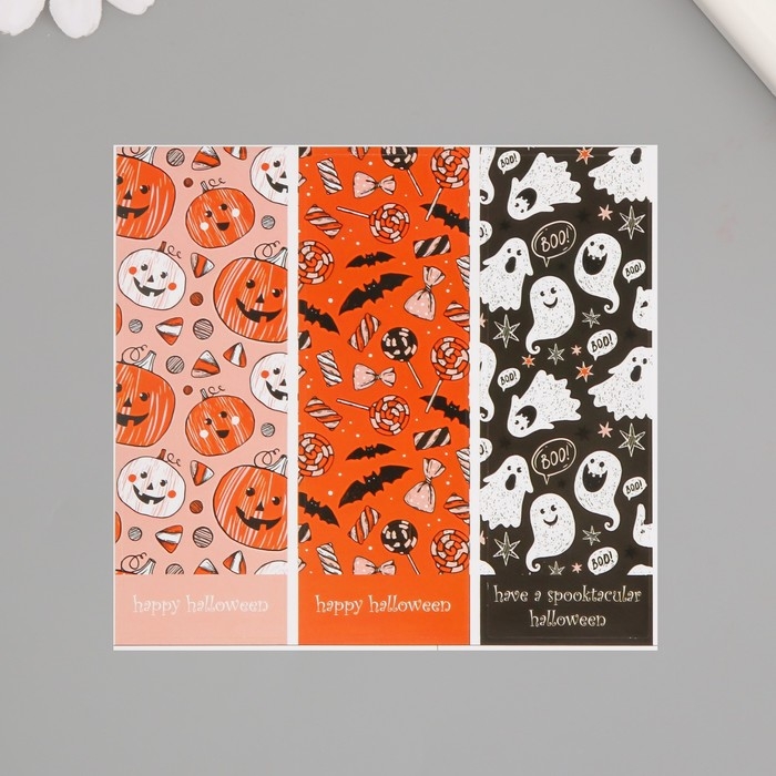 Наклейка бумага Наклейка бумага "Призраки, тыквы, летучие мыши" набор 20 шт 10х10 см