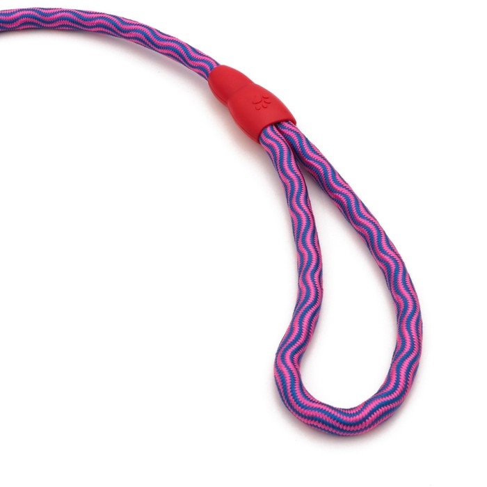 Поводок круглый Поводок круглый "Волна", 120 х 1 см, розово-синий