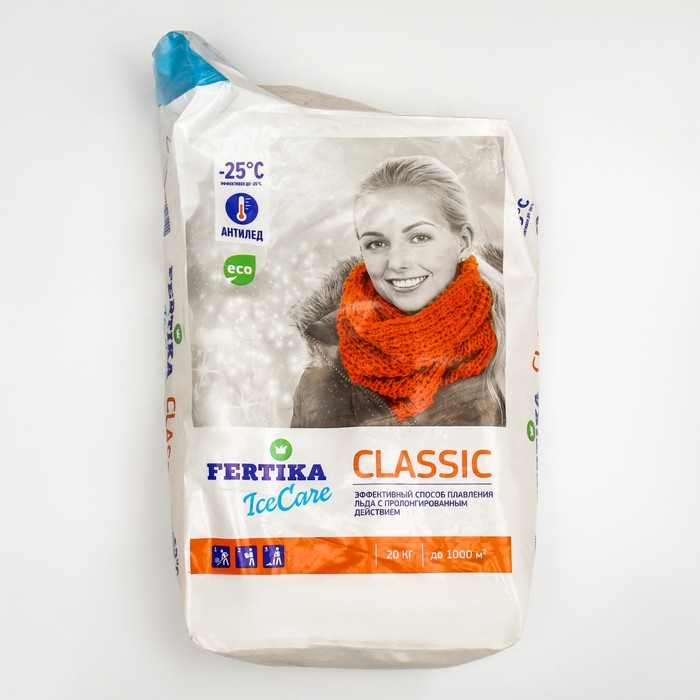 Противогололёдный реагент Fertika IceCare Classic, -25С  20 кг Противогололёдный реагент Fertika IceCare Classic, -25С  20 кг