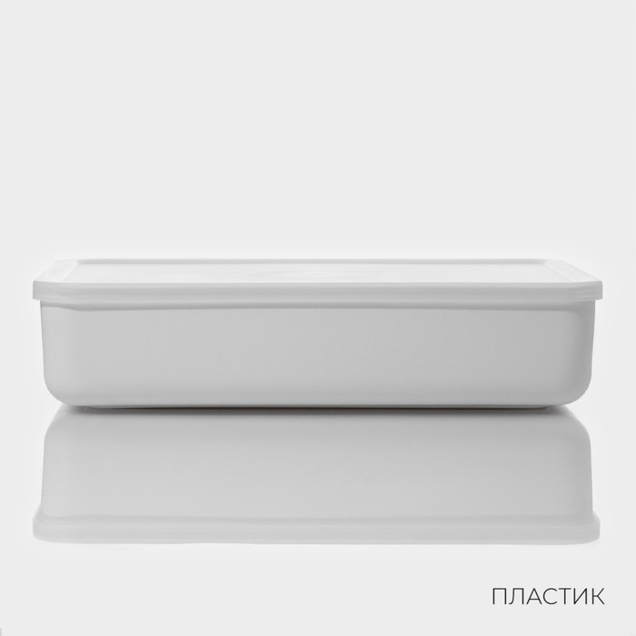 Контейнер для хранения с крышкой LaDо́m «Лёгкость», 36×26×8 см, цвет белый Контейнер для хранения с крышкой LaDо́m «Лёгкость», 36×26×8 см, цвет белый