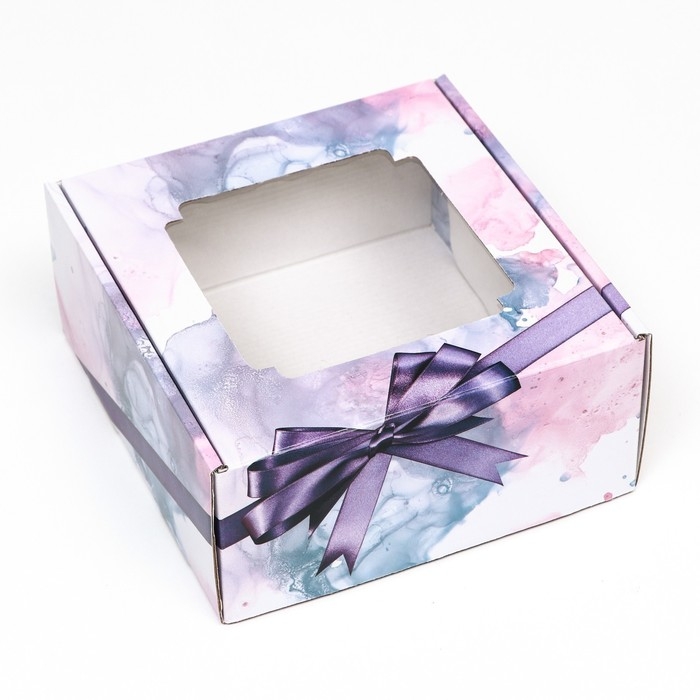 Коробка самосборная, с окном, "Мелодия" 19 х 19 х 9 см  набор 5 шт