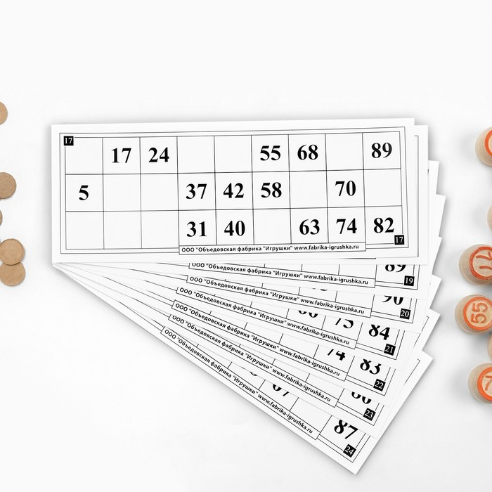 Русское лото деревянное, подарочное, игра настольная  Русское лото деревянное, подарочное, игра настольная "Тройка", 24 карточки, 21 х 8 см