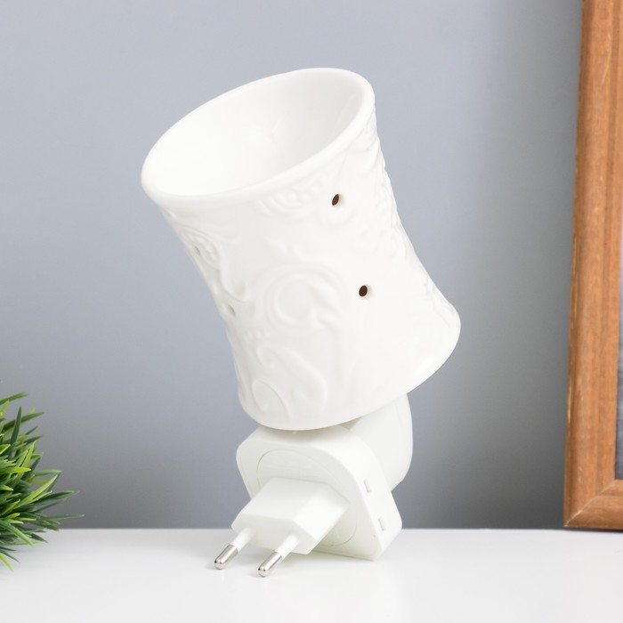 Ночник Ночник "Узор" белый 7,8х7,8х12 см