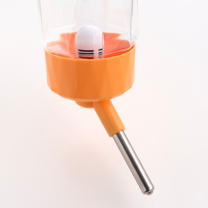 Поилка для животных, 750 мл, крепление-пружинка, оранжевая Поилка для животных, 750 мл, крепление-пружинка, оранжевая