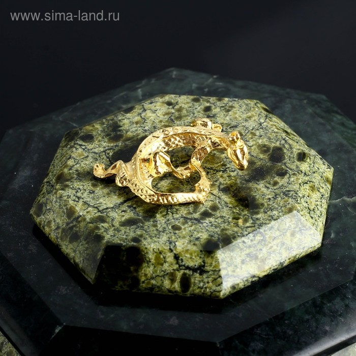 Шкатулка Шкатулка "Восьмигранная", 9,5х9,5х6,5 см, змеевик