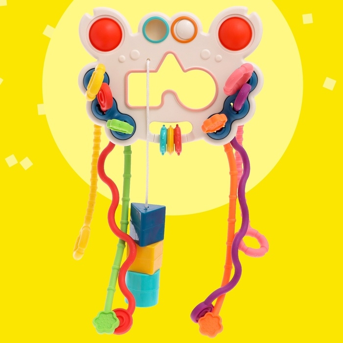 Игрушка развивающая для малышей «Крабик», тянучка с сортером Игрушка развивающая для малышей «Крабик», тянучка с сортером