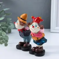 Сувенир полистоун "Клоуны - признание в любви" набор 2 шт 5,2х5х11,5 см
