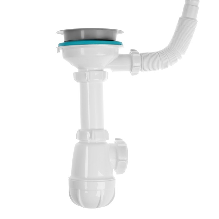 Сифон для мойки Aquant, 3 1/2 Сифон для мойки Aquant, 3 1/2" х 40 мм, прямоугольный перелив, с пластик. решеткой d=115 мм