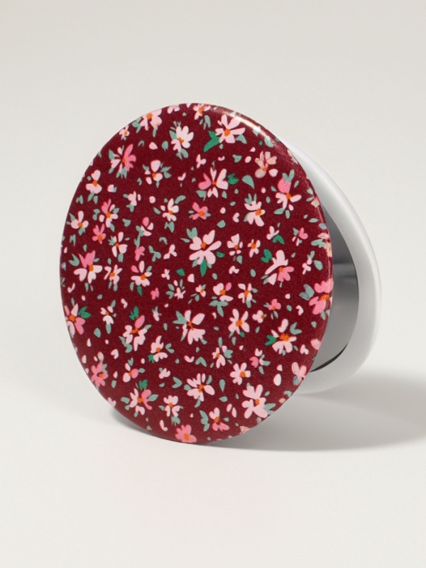 Зеркало складное «Цветочная поляна», d = 7,5 см, с увеличением, цвет МИКС