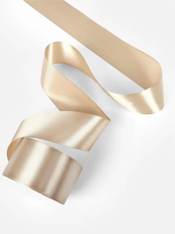 Лента атласная, 50 мм, 23&plusmn;1 м, тёмно-кремовая №268