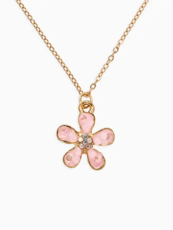 Набор детский &laquo;Выбражулька. Цветок&raquo;, 3 предмета: кулон, кольцо, серьги, розовый в золоте