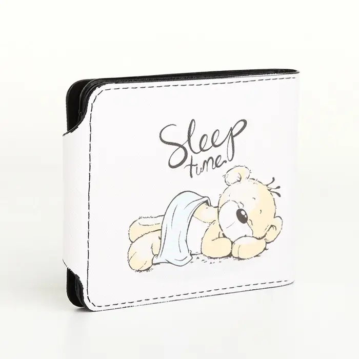 Кошелёк маленький Sleep time, детский, на кнопке, бежевый