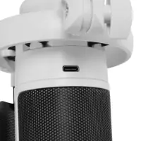Микрофон конденсаторный для ПК, USB, пантограф, поп-фильтр, подсветка, шумоподавление, белый