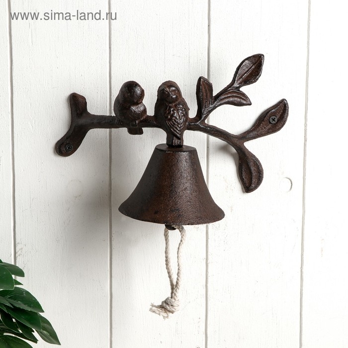 Колокол сувенирный чугун  Колокол сувенирный чугун "Птички на ветке" 16,5х24х11 см