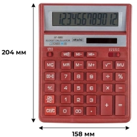Калькулятор настольный ПОЛН.Attache AF-888,12р,дв.пит,204x158мм, темно-крас