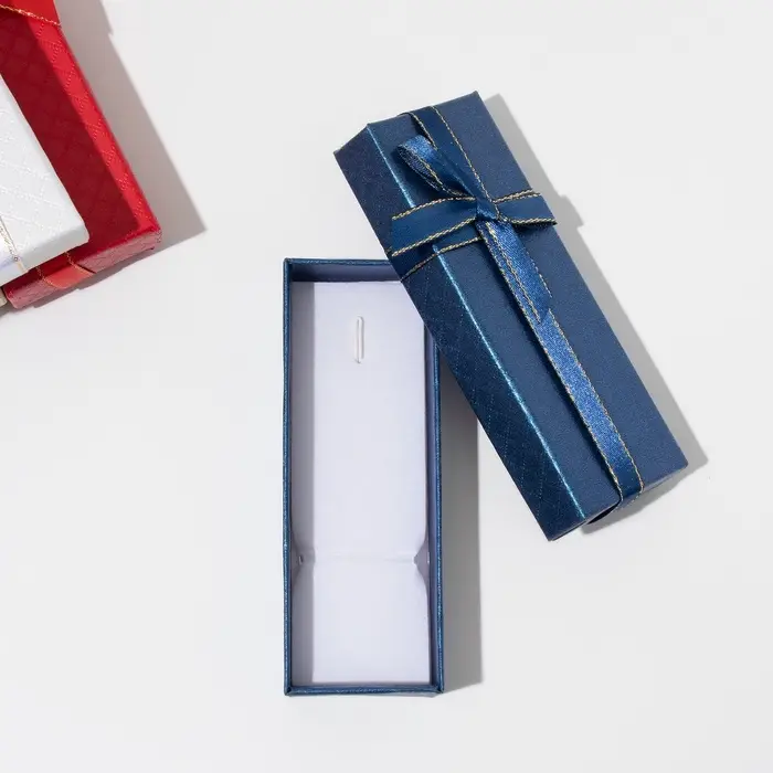 Набор коробочек подарочных 6шт. под браслет/кулон/цепочку "Бантик стеганный",12*4,3*2,5,цвет МИКС (1