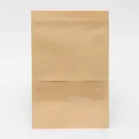 Пакет фасовочный, крафт, зип - лок, с окном, 20(4) х 30 см