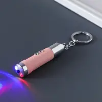 Фонарик-лазер брелок для ключей на кольце "Пастель" USB 4 режима МИКС 1,7х1,7х8 см