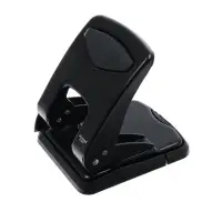 Дырокол 40л метал черный, с линейкой