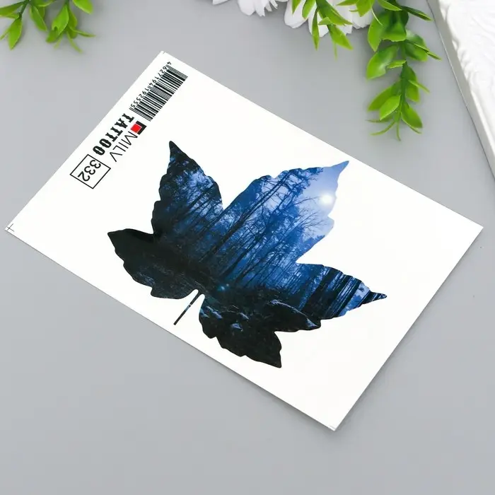 Переводная тату на тело цветная «Листок», 10×15 см Переводная тату на тело цветная «Листок», 10×15 см