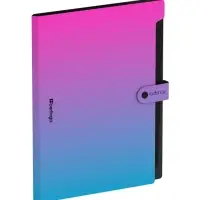 Папка А4 Radiance, 12 отделений, 600 мкм, на кнопке, розовый/голубой градиент