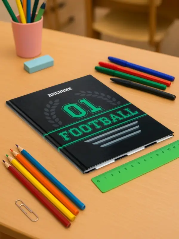 Дневник школьный для 1-11 классов, &laquo;Футбол. Эмблема&raquo;, твёрдая обложка 7БЦ, глянцевая ламинация, 40 листов