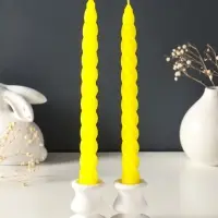 Набор свечей витых, 2.3&times;24.5 см, 5 ч, 50 г, 2 шт., жёлтый, в подарочной коробке