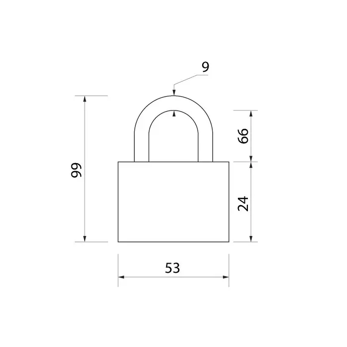 Замок навесной, тип 7, 52&times;95 мм, 3 ключа
