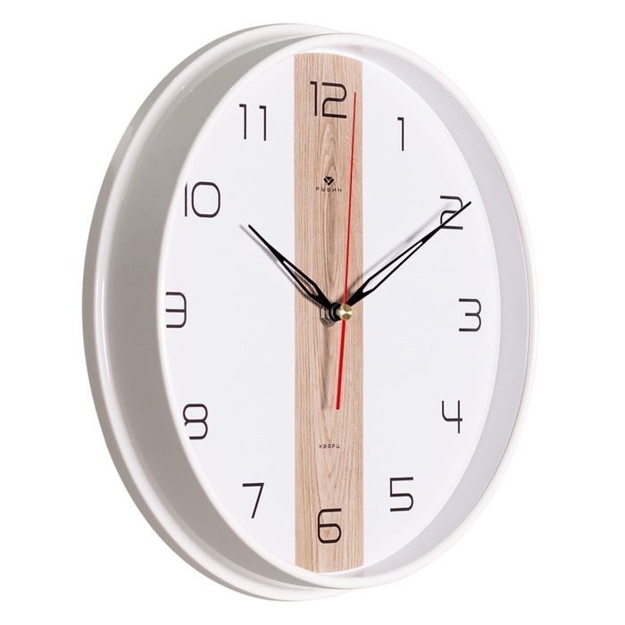 Часы настенные, интерьерные Часы настенные, интерьерные "Текстура дерева", бесшумные, d-29 см, белые