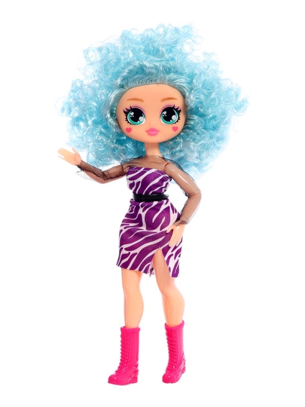 Кукла «Кудряшка Рина», шарниры в руках, голубой