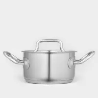 Кастрюля Катунь &laquo;Общепит&raquo;, 1 л, d=14 см, с крышкой, капсульное дно, индукция, нержавеющая сталь, хромированная