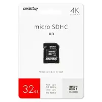 Micro SD 32GB Smart Buy Class 10 PRO U3 R/W:95/60 MB/s
