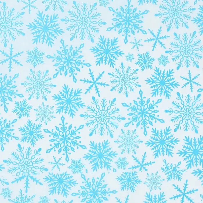 Упаковочная бумага на новый год тишью «Снежинки», 50 х 70 см