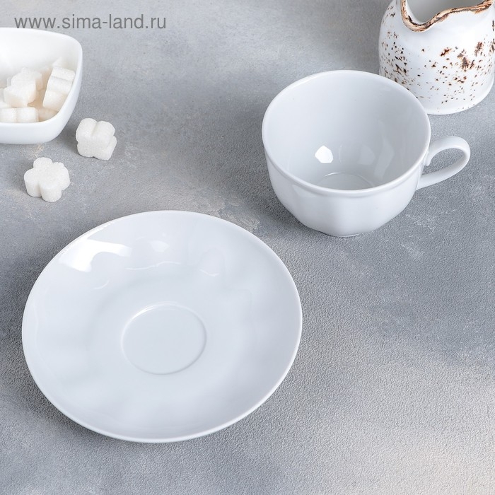 Чайная пара фарфоровая «Гранатовый», 250 мл, чашка d=9,2 см, бдюдце d=15 см Чайная пара фарфоровая «Гранатовый», 250 мл, чашка d=9,2 см, бдюдце d=15 см