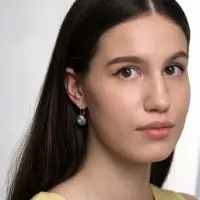 Серьги &laquo;Этника&raquo;, круг в узорах, голубые в чернёном серебре