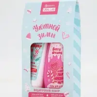 Подарочный набор косметики «Уютной зимы», гель для душа 200 мл и крем для тела, аромат карамельного леденца, URAL LAB