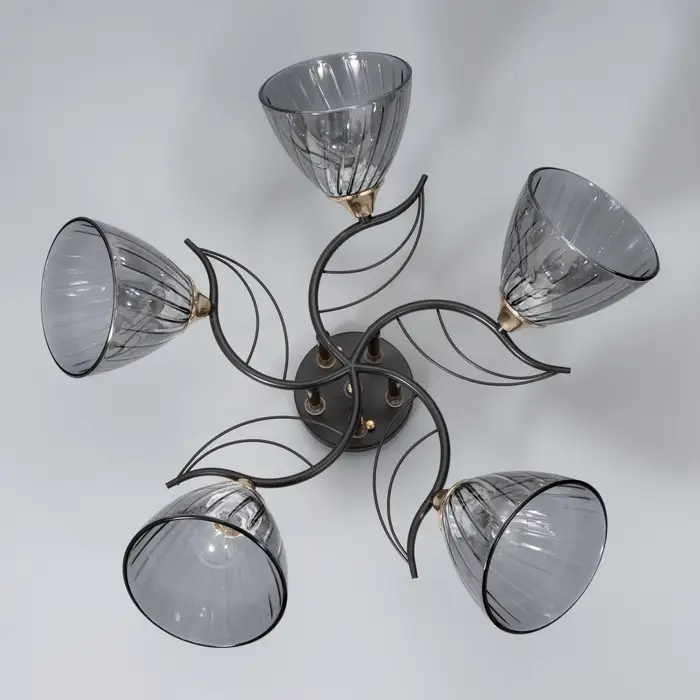 Светильник потолочный BayerLux &laquo;Сальма&raquo;, люстра 5хЕ27, 40 Вт, чёрный, 58&times;58&times;24 см