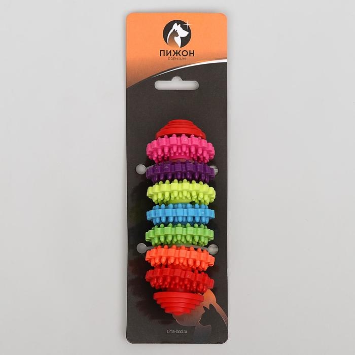 Игрушка жевательная суперпрочная Игрушка жевательная суперпрочная "Шестеренки", 7 колец, 14 см,