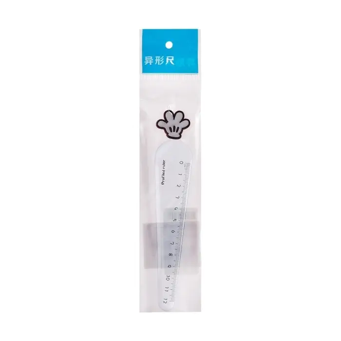 Линейка пластиковая 12 см Линейка пластиковая 12 см "Лапка", чёрная